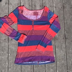 Multi Colored Striped Long Sleeve T-Shirt